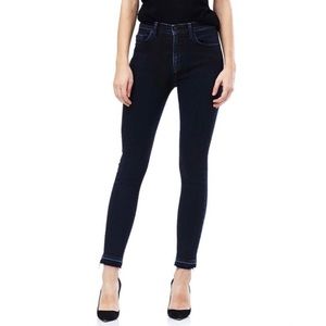 Hudson Size 28 Barbara High Waist Ankle Released Hem Wax Coated Dark Blue Jeans